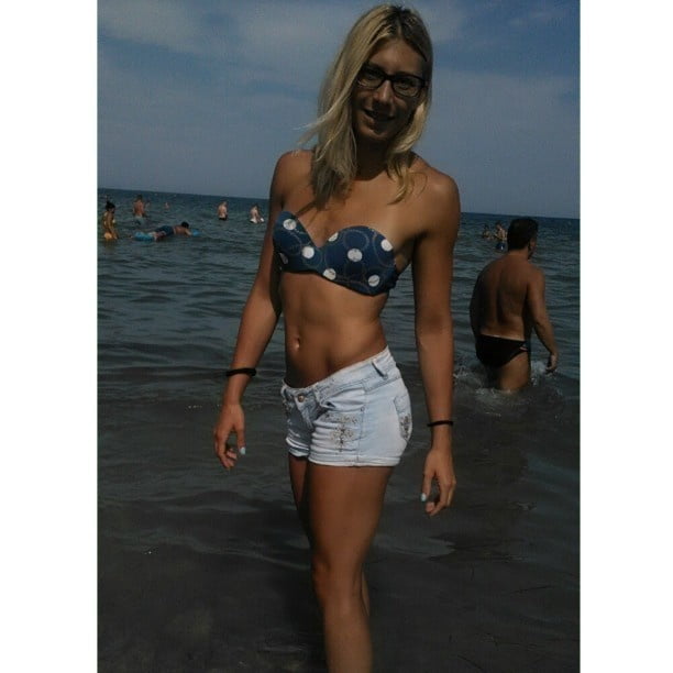 Serbian beautiful hot blonde skinny fitnes girl jelena simic
 #105930308