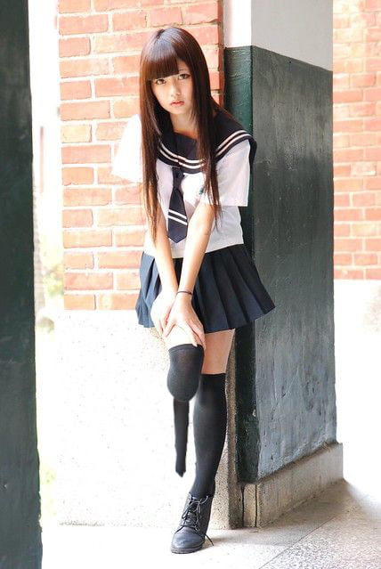 Amputee Asian Schoolgirl #105671791