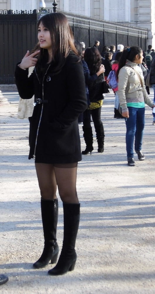 Street Pantyhose - Pantyhosed Asians in France #91218104