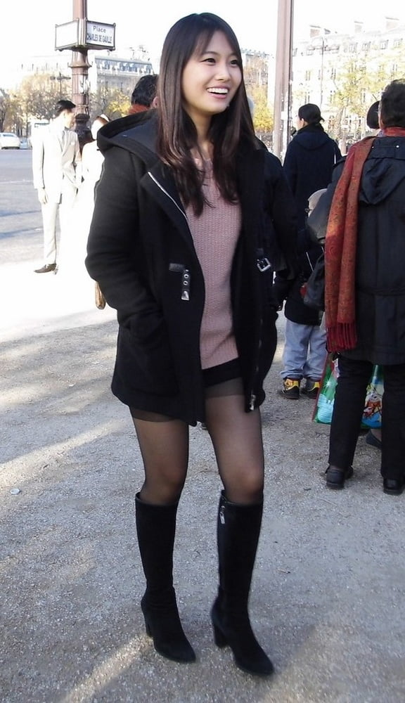 Street Pantyhose - Pantyhosed Asians in France #91218114