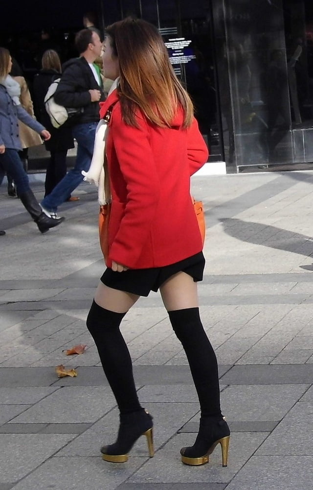 Street Pantyhose - Pantyhosed Asians in France #91218124