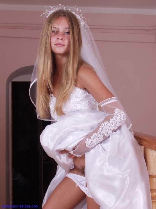 Sexy Bride Wearing White Dress #90480678