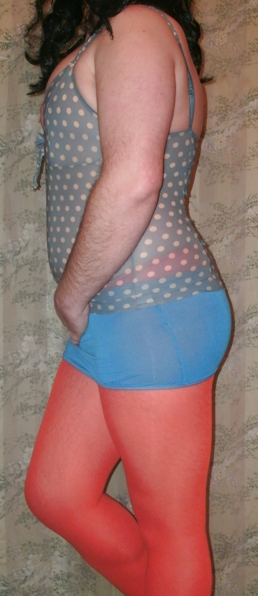 Sissy Boy Lovelaska - Girl in orange pantyhose #107308516