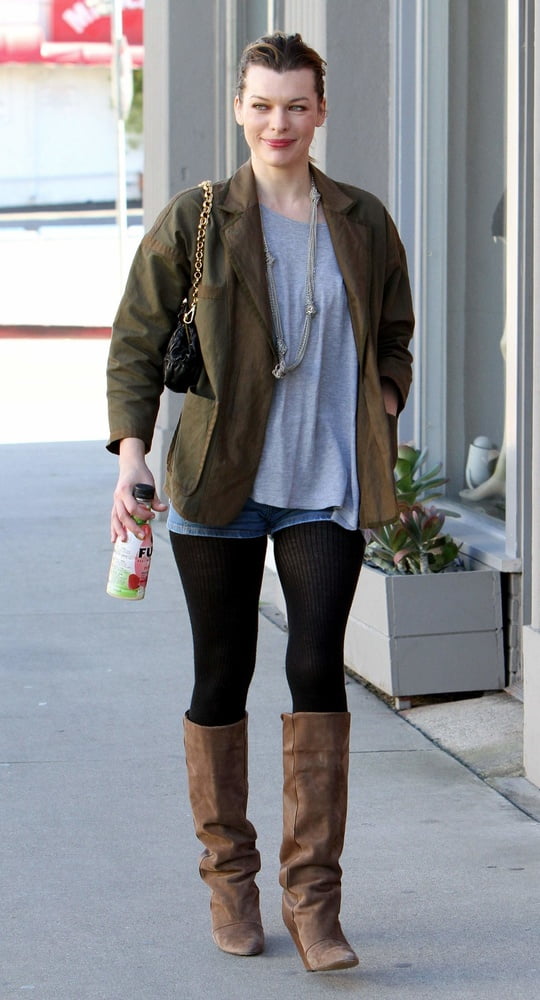 Female Celebrity Boots &amp; Leather - Milla Jovovich #96918383
