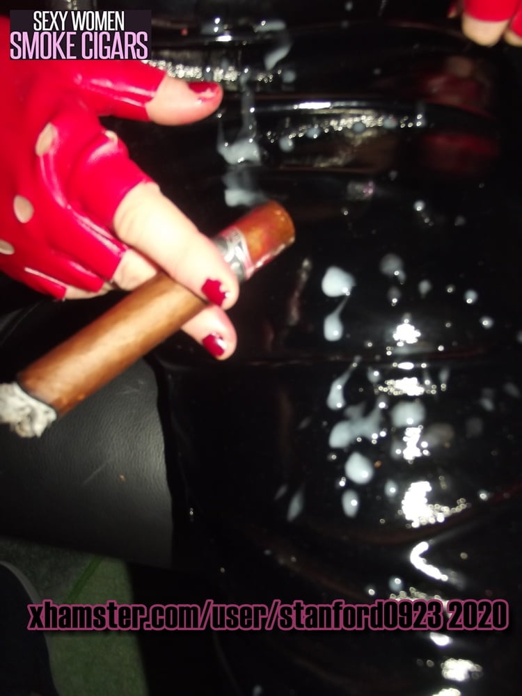 SEXY WOMAN SMOKE CIGARS #107139216