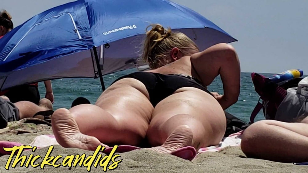 Big fat ass white bbw at the beach, tanning with huge ass #90081389