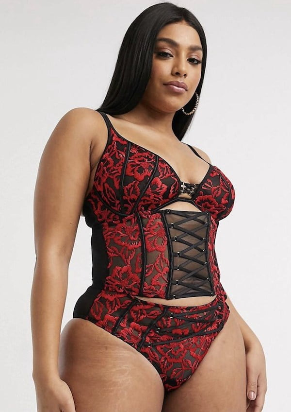Plus Size Red Lingerie #87649532