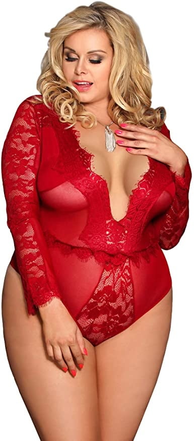 Plus Size Red Lingerie #87649558