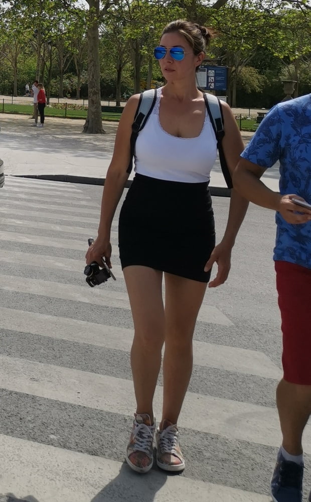 cute girl in miniskirt, big boobs #104439410
