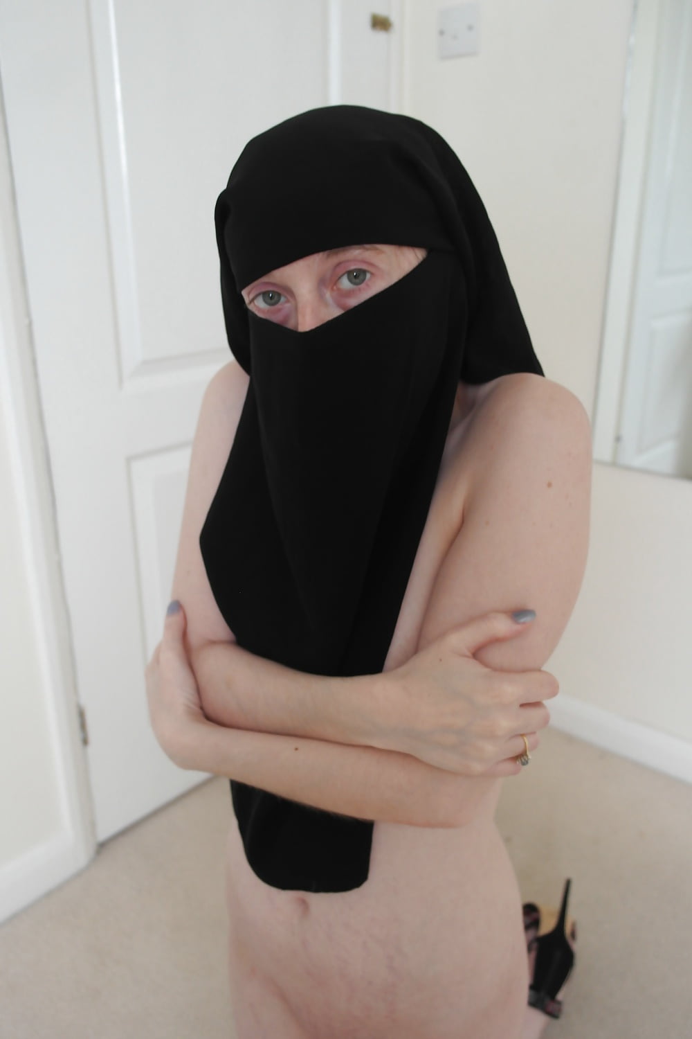 Shy Wife Naked in Niqab and Heels #106973452