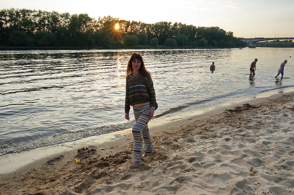 In AKIRA pants near Moscow-river in evening #107245034