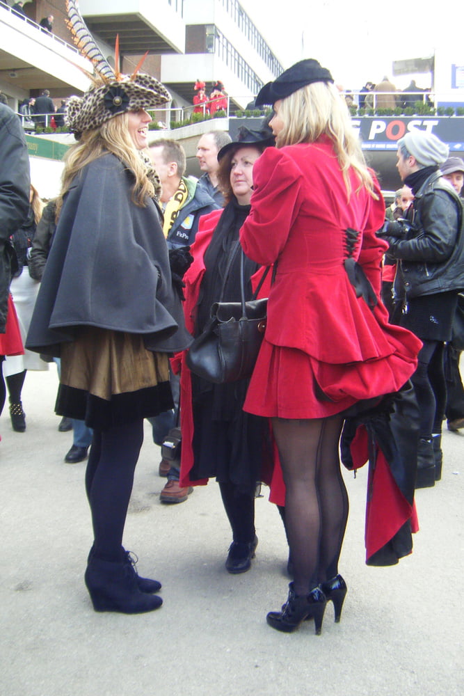 Street Pantyhose - uk trash at the race
 #96140753