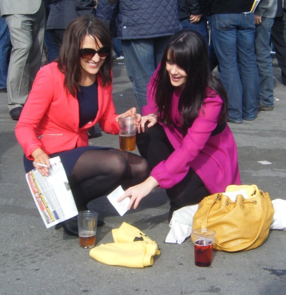 Street Pantyhose - uk trash at the race
 #96140793