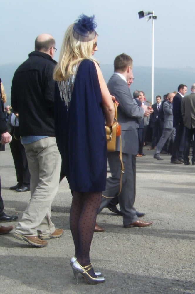 Street Pantyhose - uk trash at the race
 #96140799