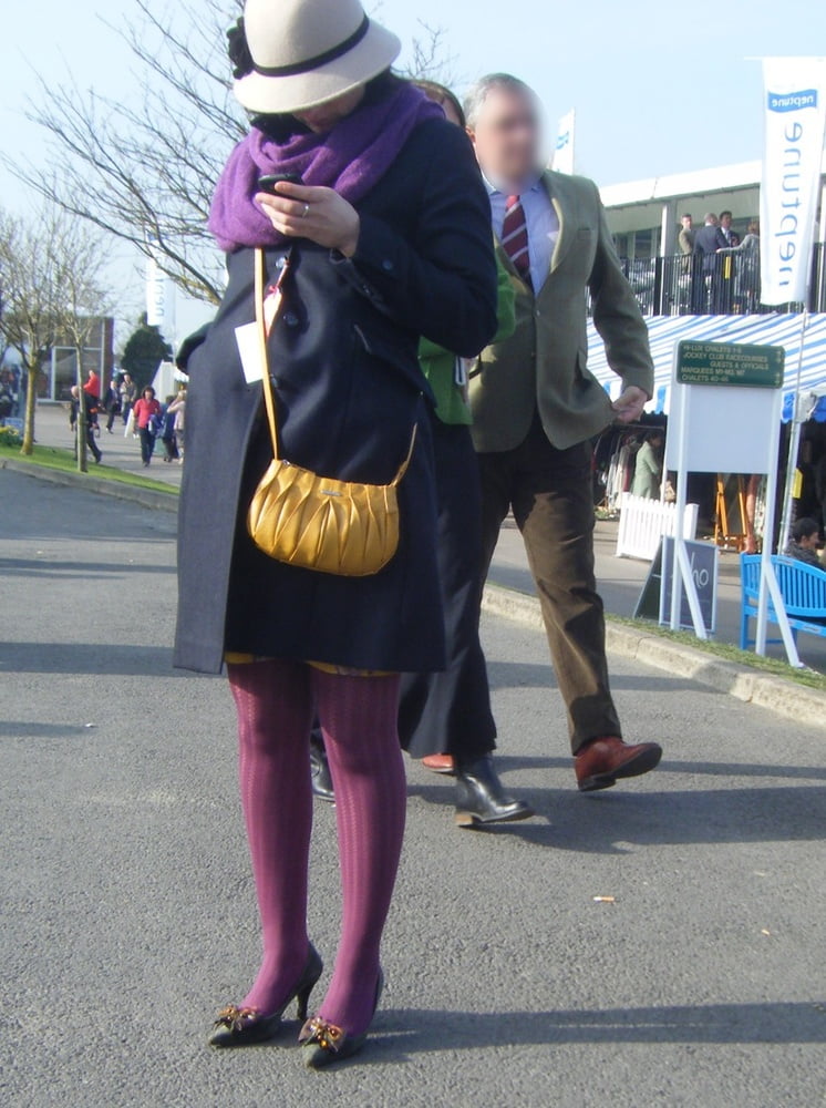 Street Pantyhose - uk trash at the race
 #96140817