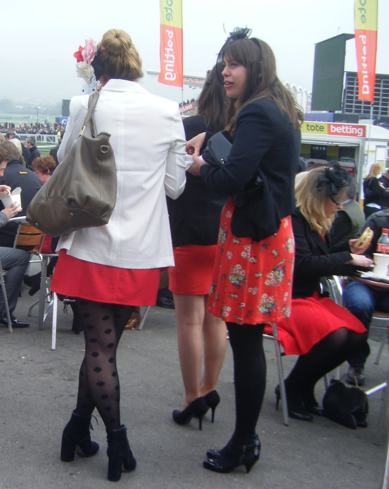 Street Pantyhose - uk trash at the race
 #96140833