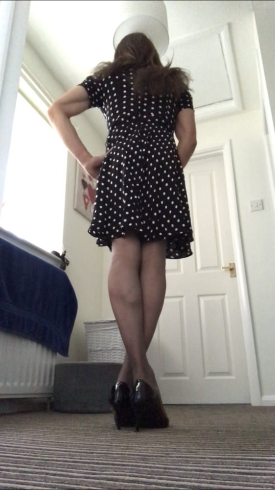 Barely black tights with my summer dress #81909539