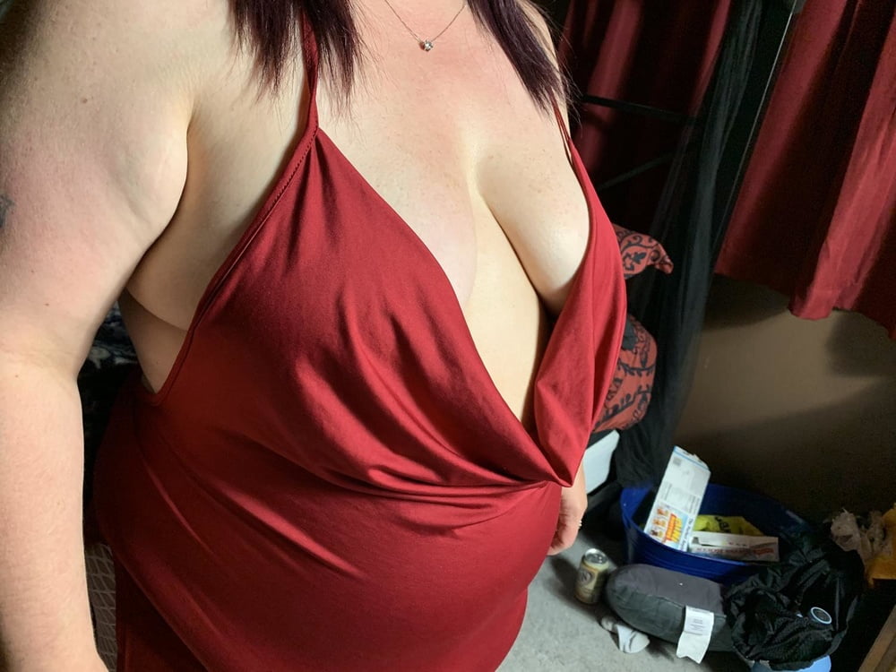 Sexy BBW Red Dress Green Eyes and Pussy #90652880
