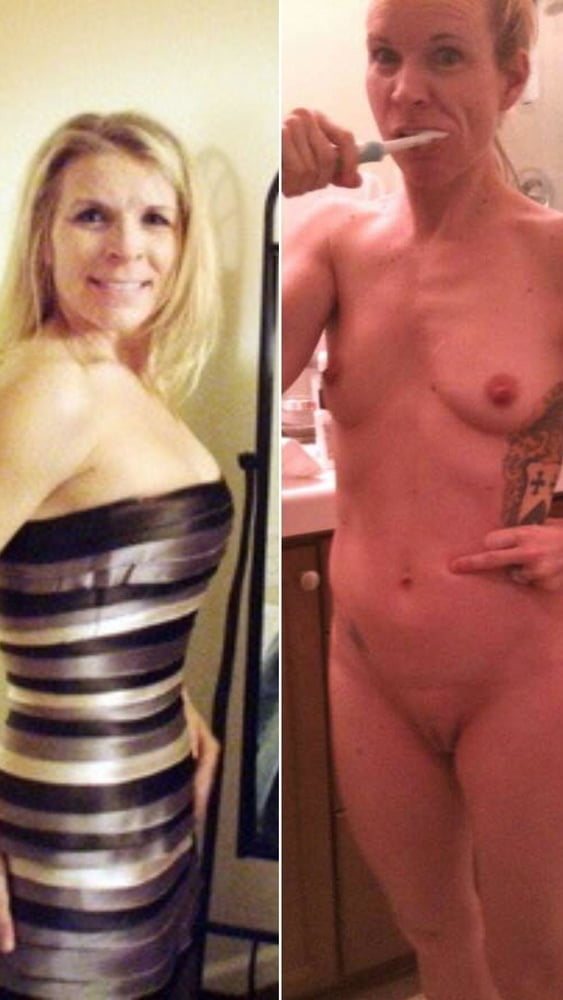 Blonde babes displayed on off dressed undressed before after #79804838