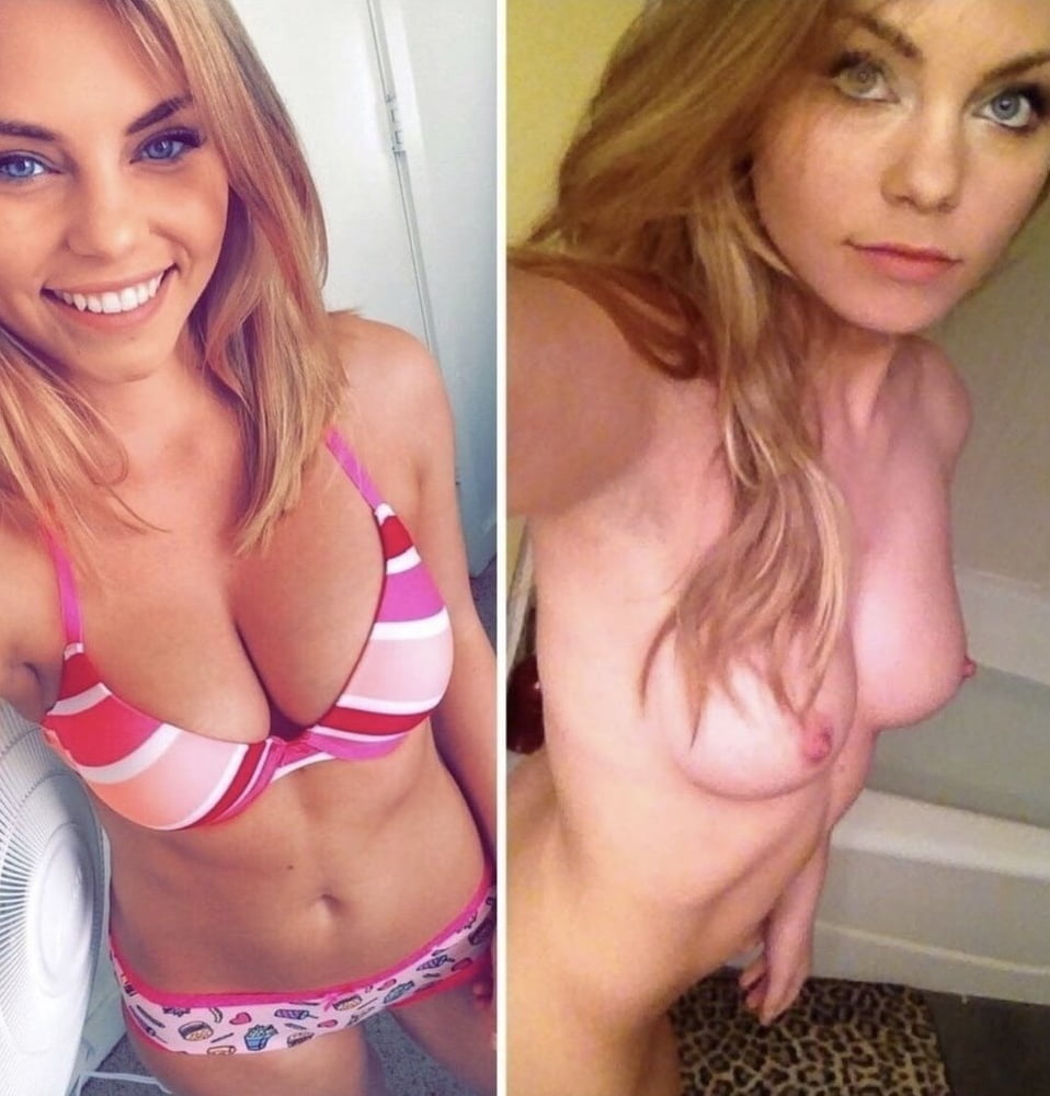 Blonde babes displayed on off dressed undressed before after #79804845
