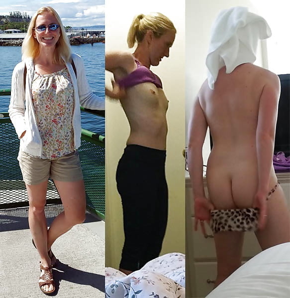 Blonde babes displayed on off dressed undressed before after #79804851
