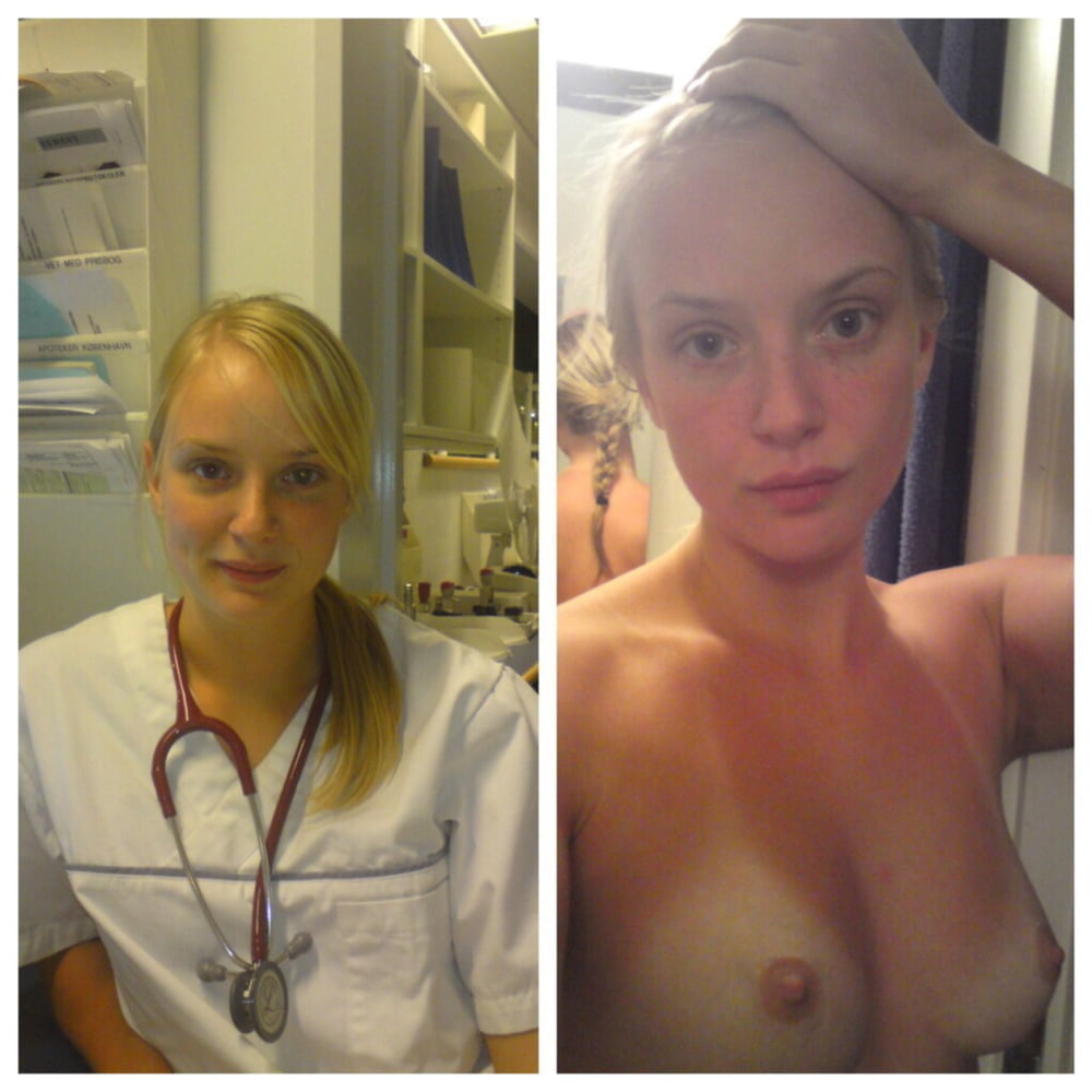 Blonde babes displayed on off dressed undressed before after #79804873