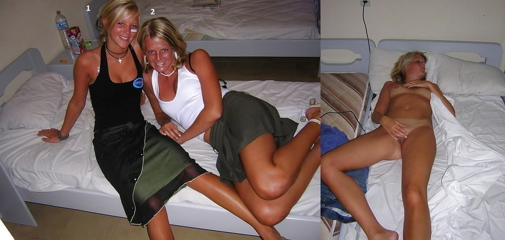 Blonde babes displayed on off dressed undressed before after #79804879