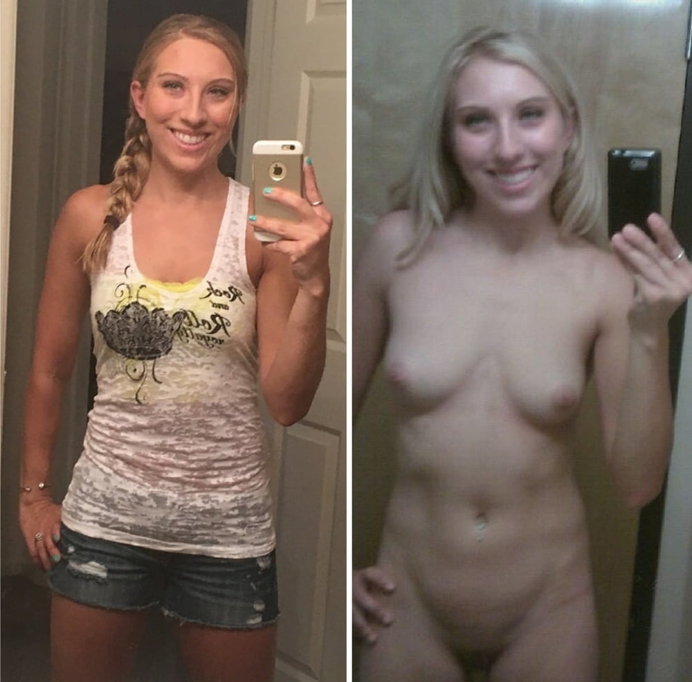 Blonde babes displayed on off dressed undressed before after #79804893
