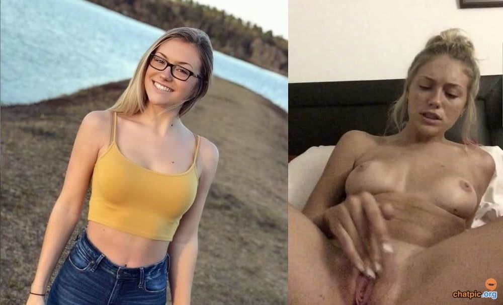 Blonde babes displayed on off dressed undressed before after #79804908