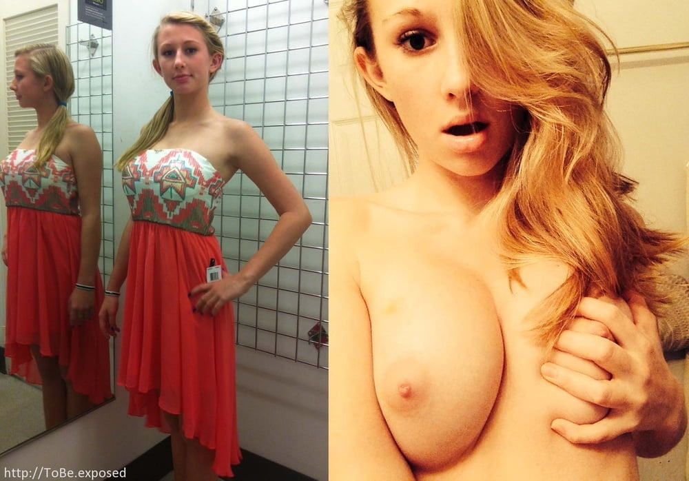 Blonde babes displayed on off dressed undressed before after #79804912