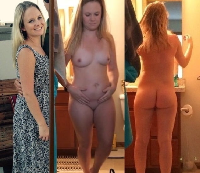 Blonde babes displayed on off dressed undressed before after #79804915
