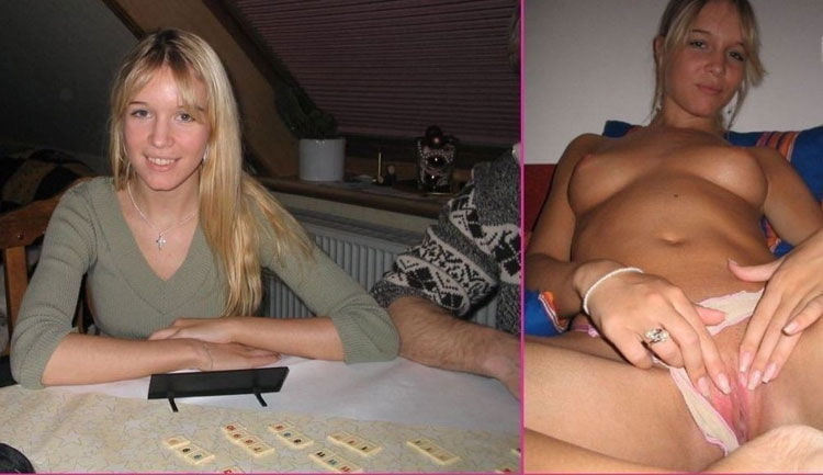 Blonde babes displayed on off dressed undressed before after #79804922