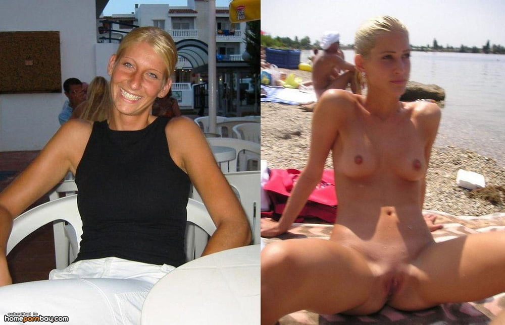 Blonde babes displayed on off dressed undressed before after #79804924