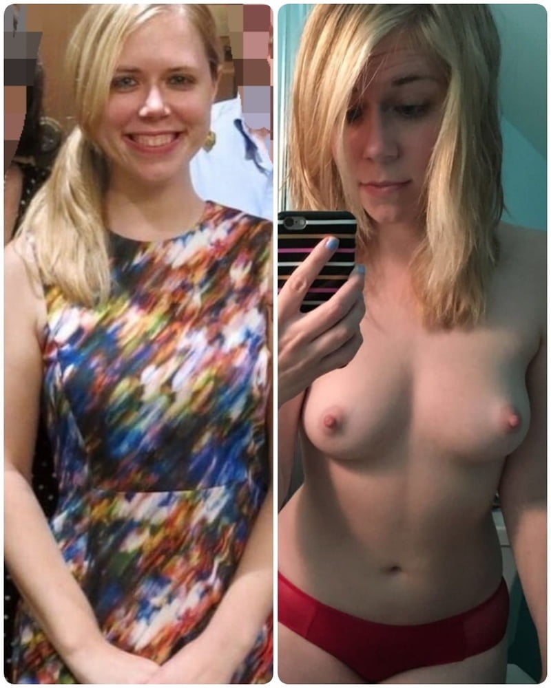 Blonde babes displayed on off dressed undressed before after #79804934