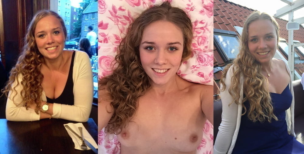 Blonde babes displayed on off dressed undressed before after #79804970