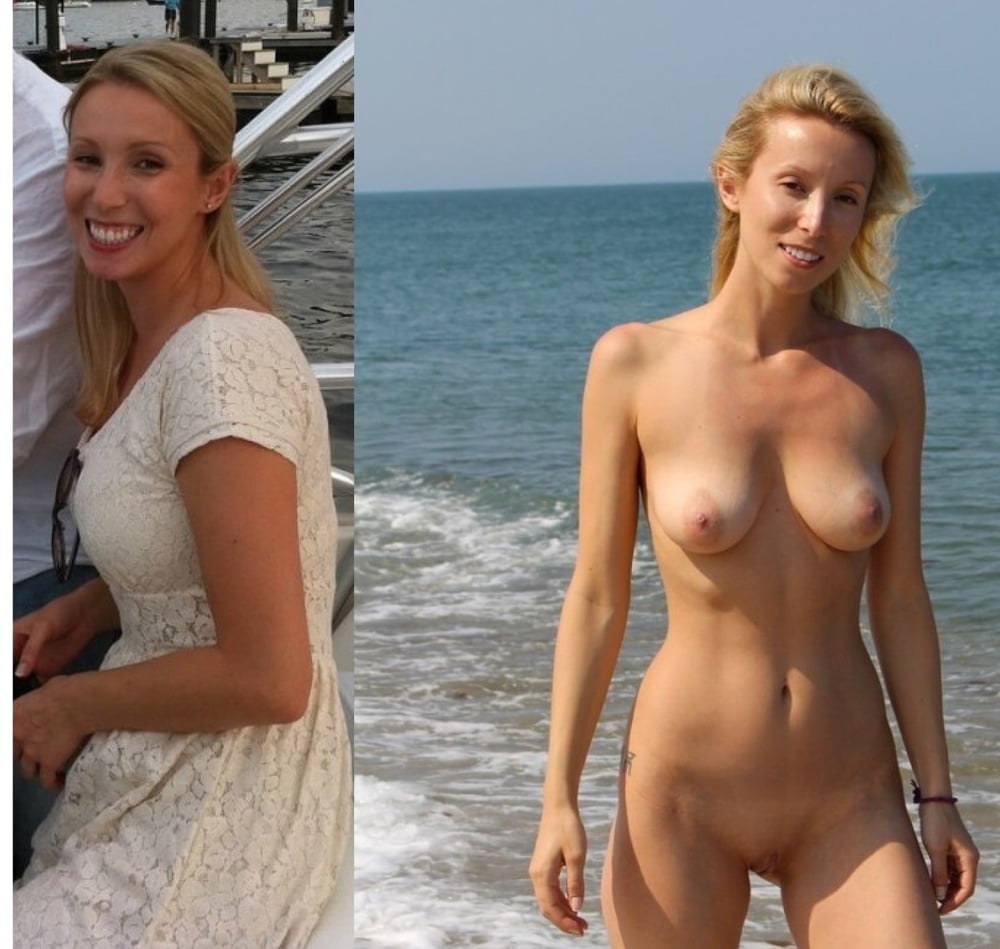 Blonde babes displayed on off dressed undressed before after #79804981