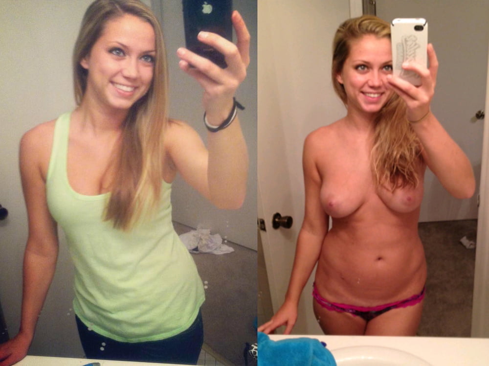 Blonde babes displayed on off dressed undressed before after #79804987