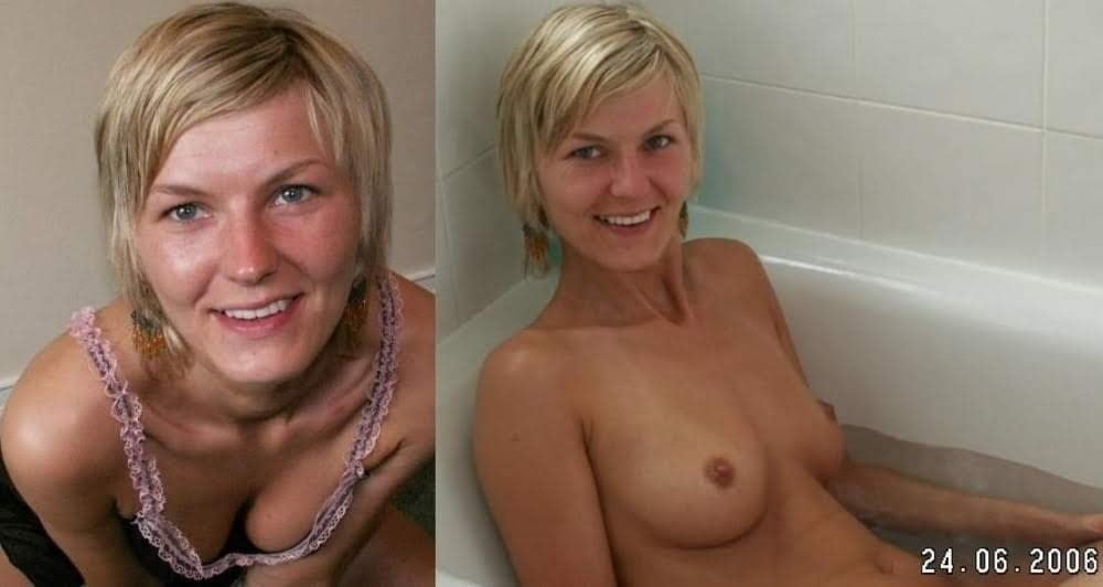 Blonde babes displayed on off dressed undressed before after #79805025