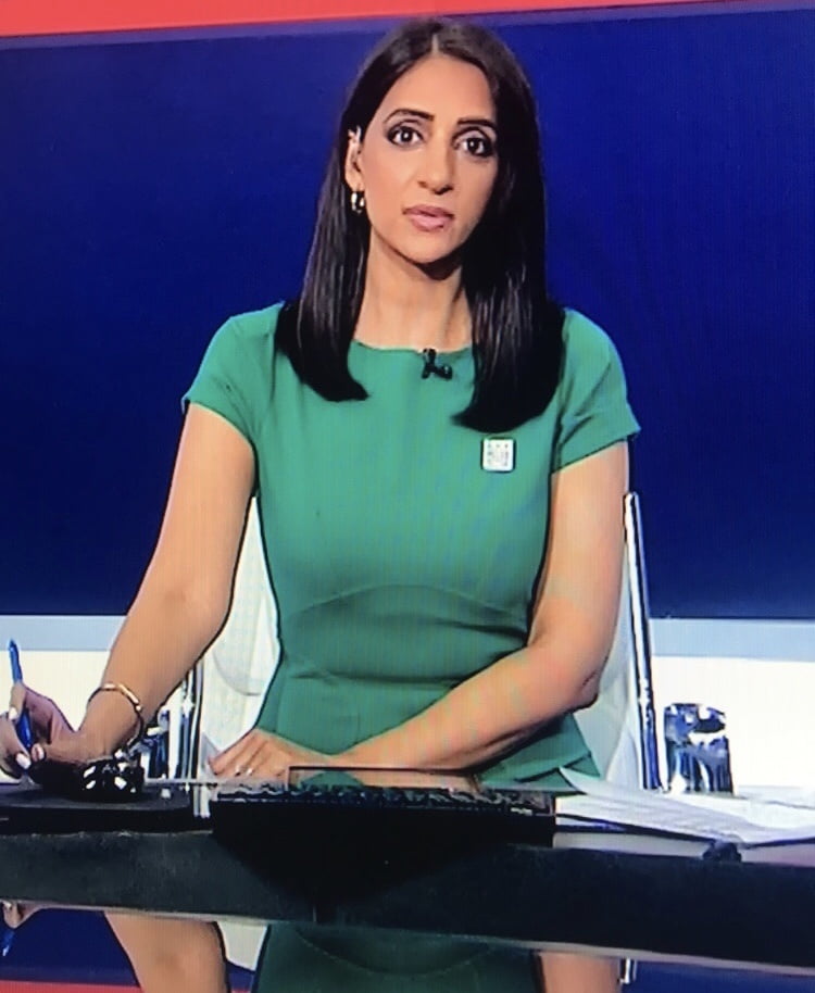 Wanking Hard For Bela Shah In Green Tight Dress (Sky Sports) #89316632