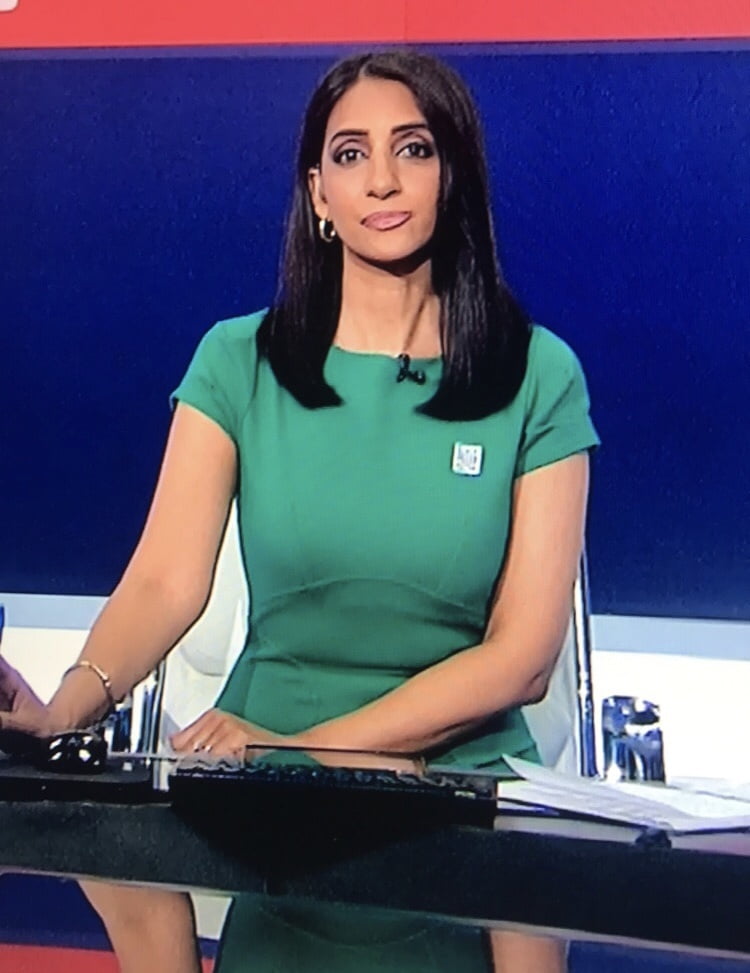 Wanking Hard For Bela Shah In Green Tight Dress (Sky Sports) #89316635