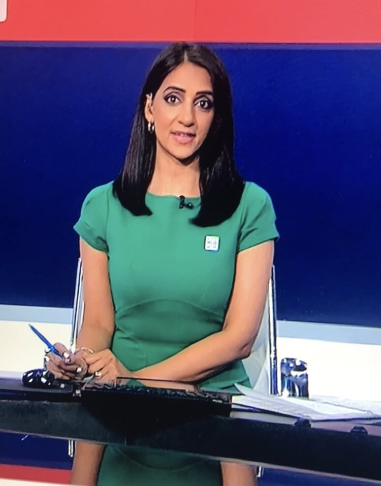 Wanking Hard For Bela Shah In Green Tight Dress (Sky Sports) #89316638