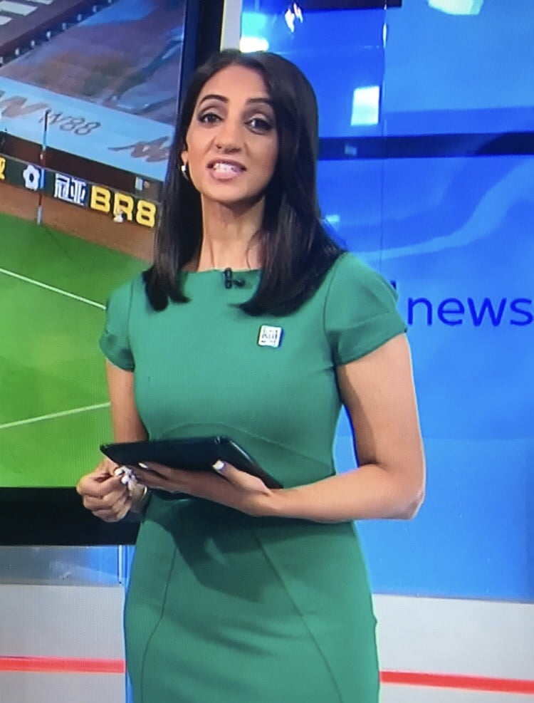 Wanking Hard For Bela Shah In Green Tight Dress (Sky Sports) #89316694