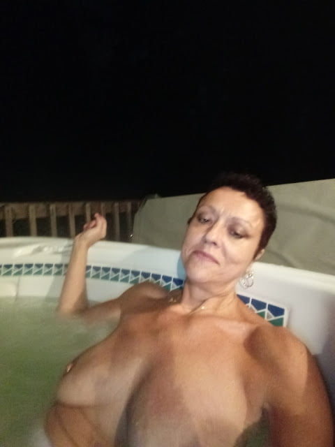 Nighttime hot tub fun #106796784