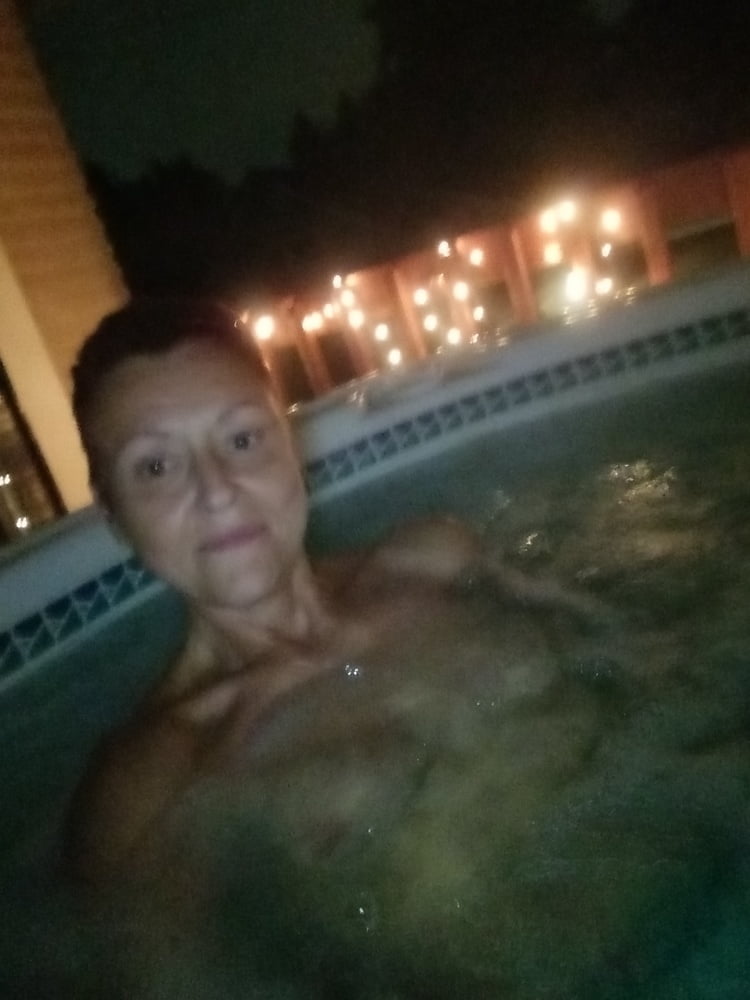 Nighttime hot tub fun #106796794