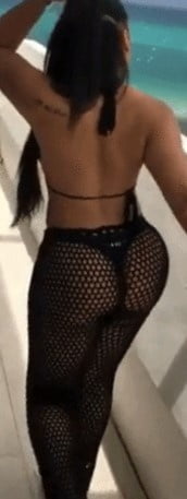 Sexy woman in black thong and mesh pants #93079919