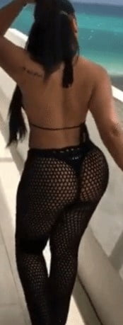 Sexy woman in black thong and mesh pants #93079922