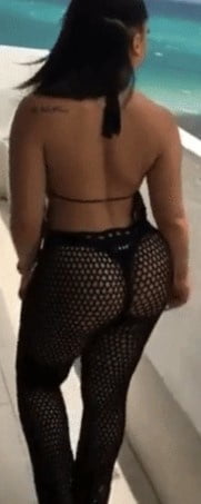 Sexy woman in black thong and mesh pants #93079928