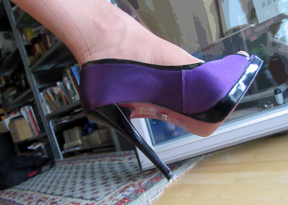 wife's purple Buffalo heels #106888540