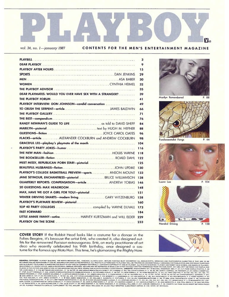 Playboy magazine (janvier 1987) - photos de nus uniquement
 #96934134