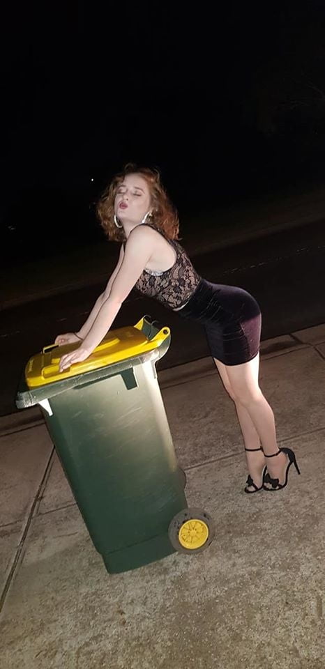 DRESSED UP TAKING TRASH OUT #95488467